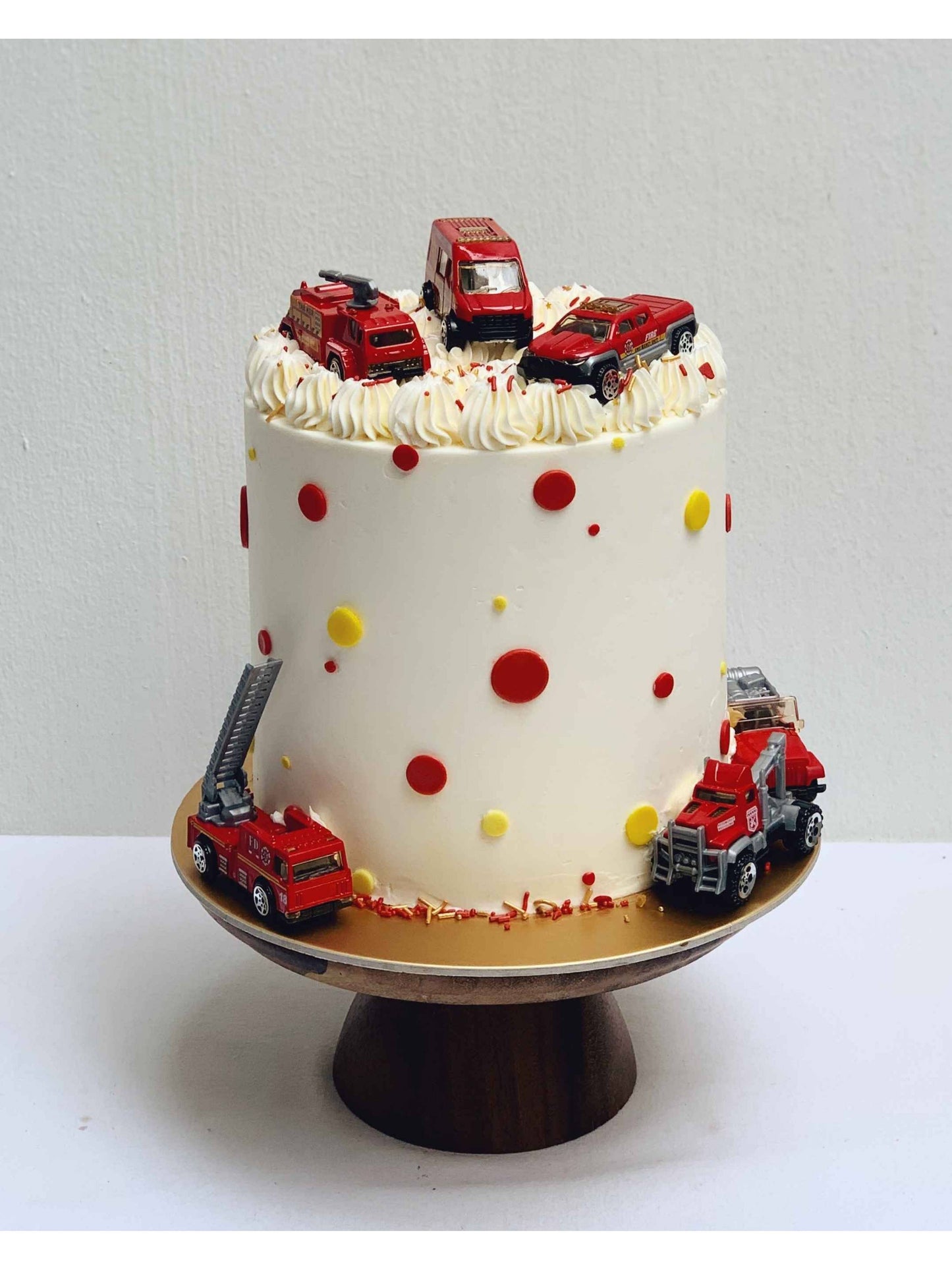 Polka Dot Fire Truck Cake Singapore | Kids Birthday Cake | Sarah’s Loft