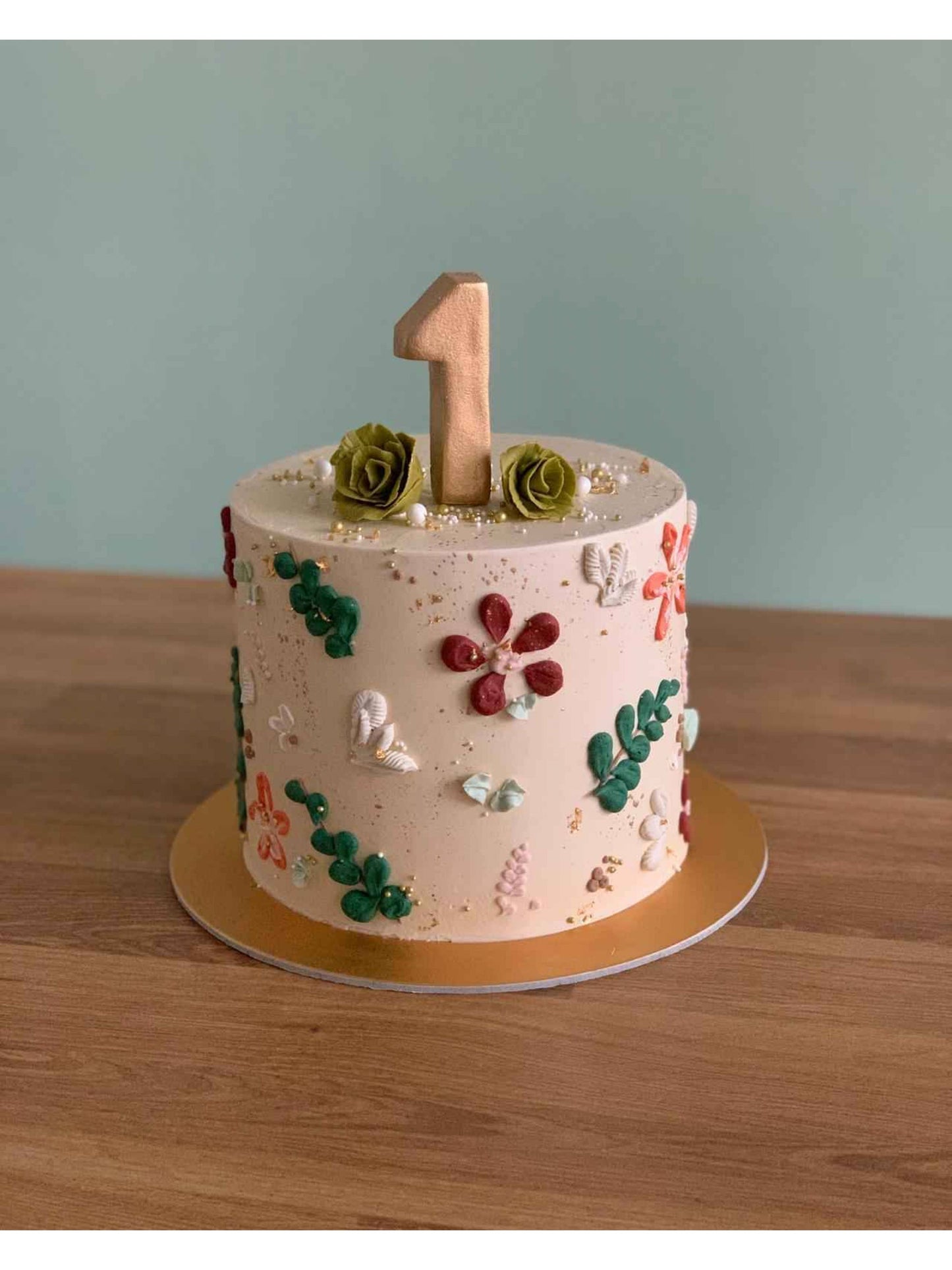 Blush Floral Abstract Cake | Custom Birthday Cake Singapore l Sarah's Loft