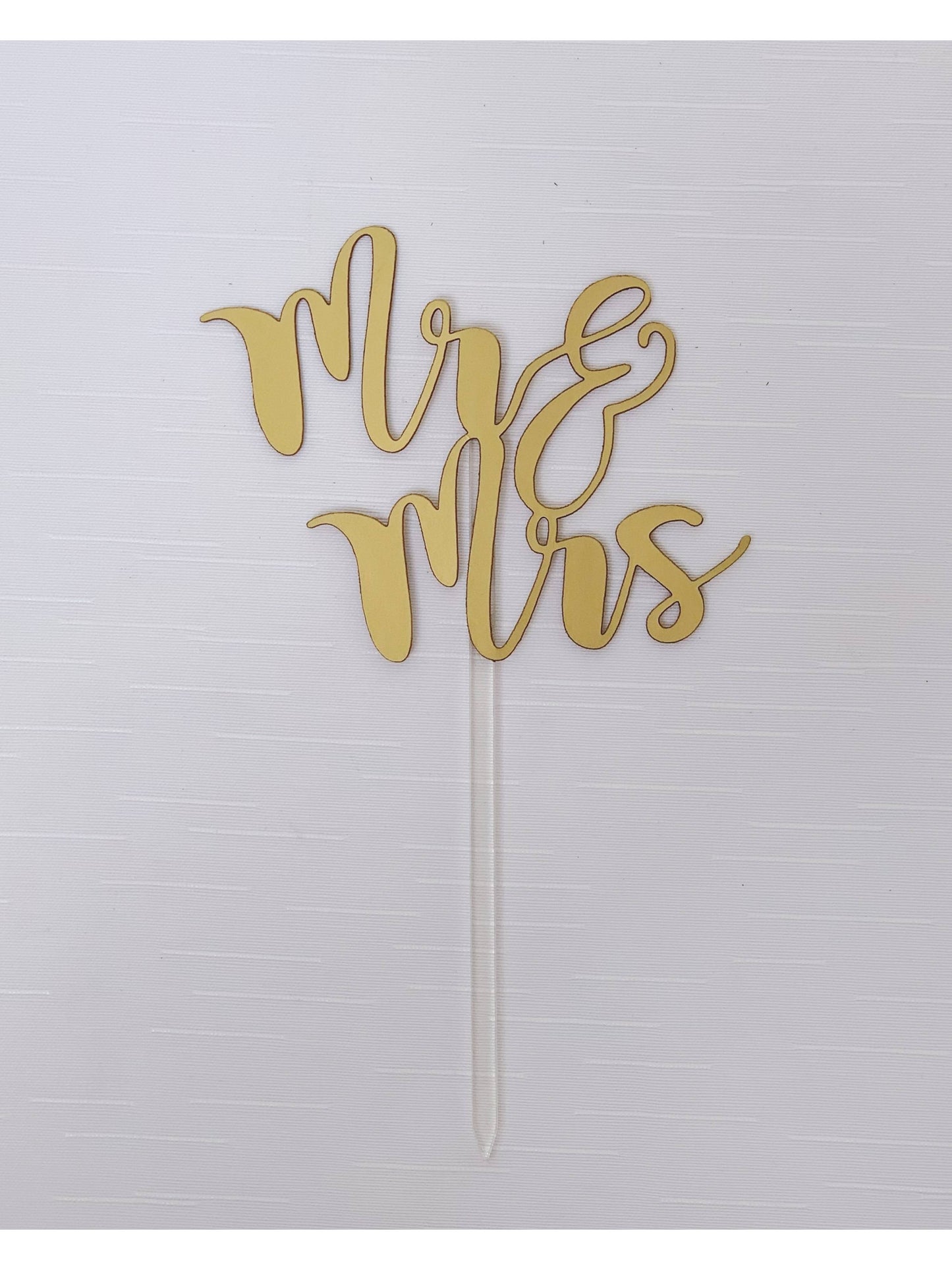 "Mr&Mrs" Gold Topper