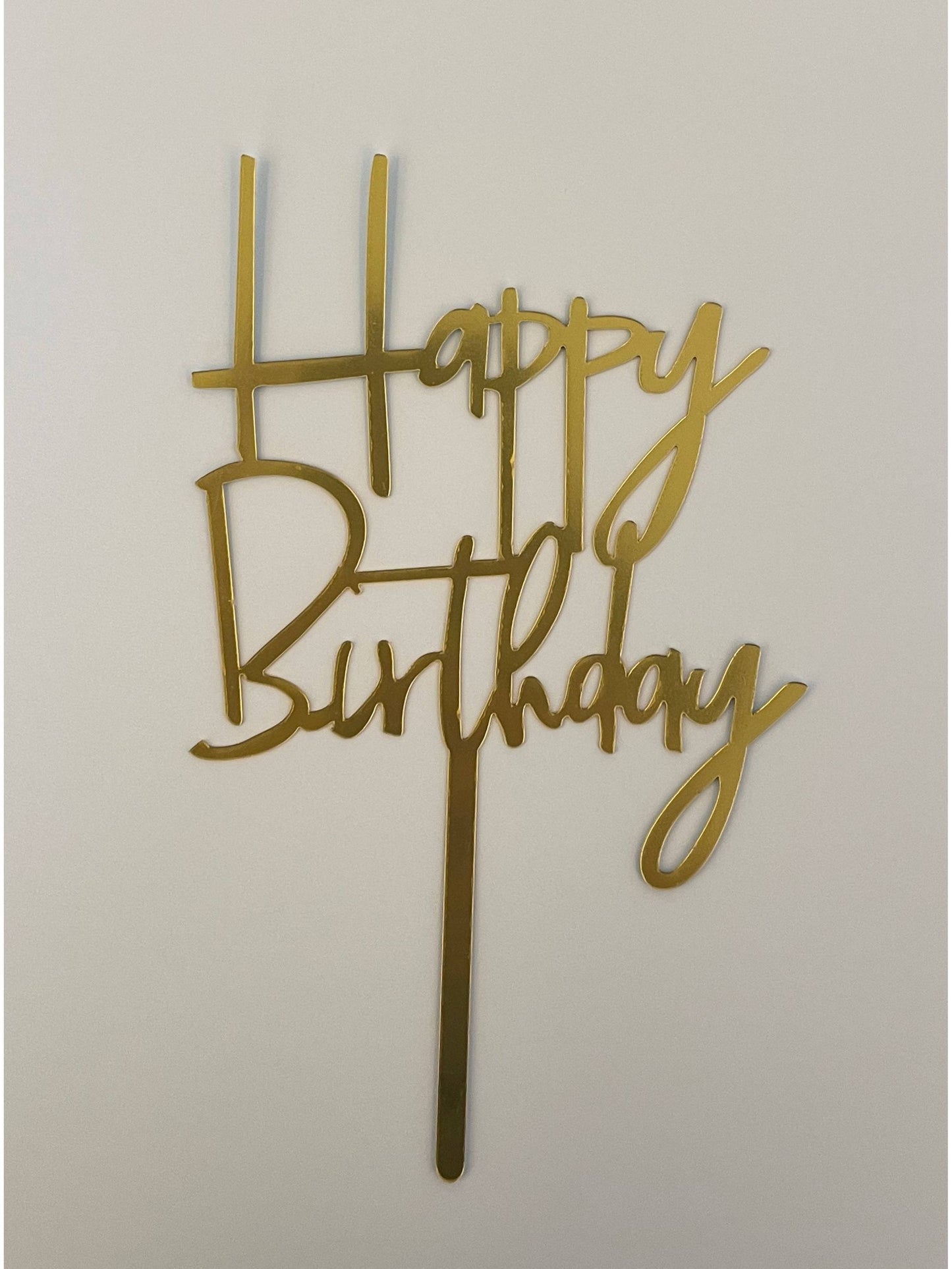 "Happy Birthday" Gold Topper