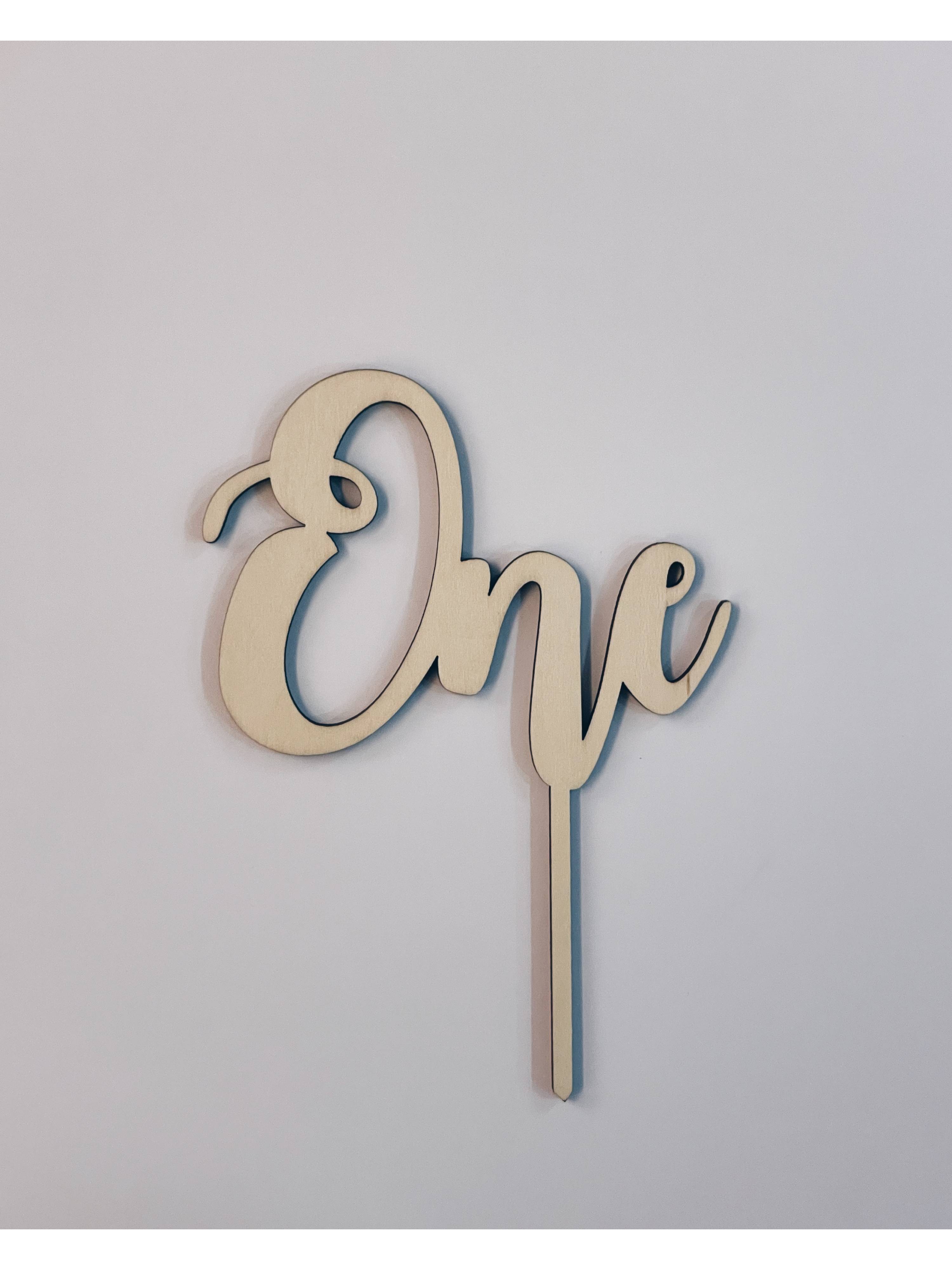 "One" Wooden Topper