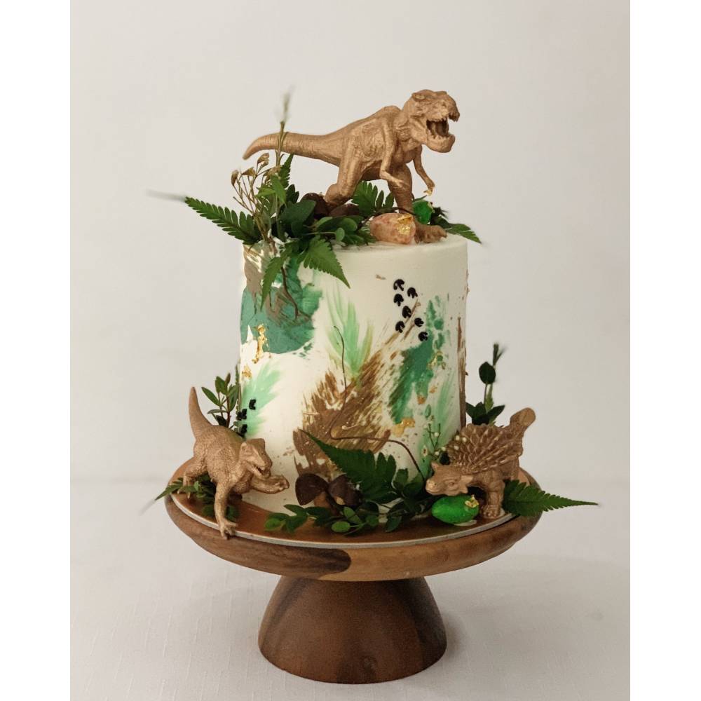 A3. Abstract Gold Dinosaur Cake