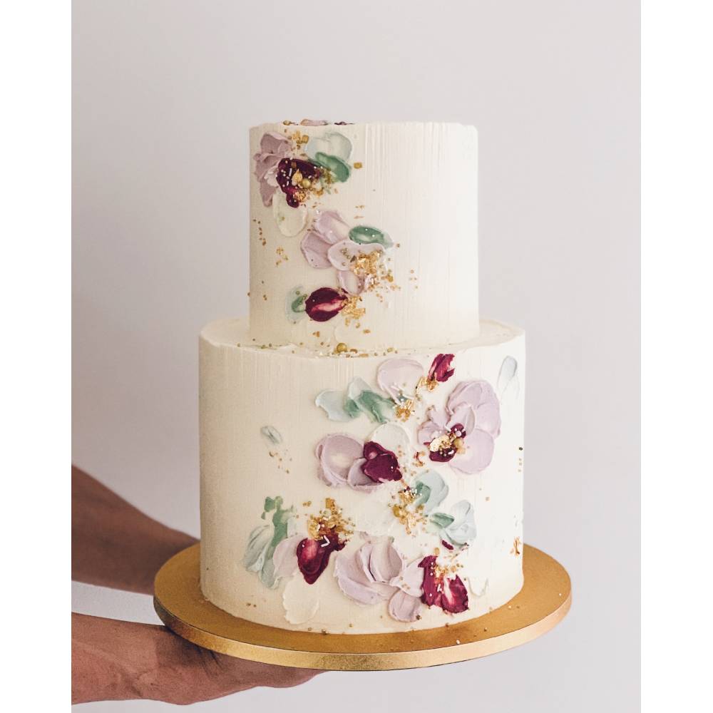 F52. Abstract Floral Painting Cake
