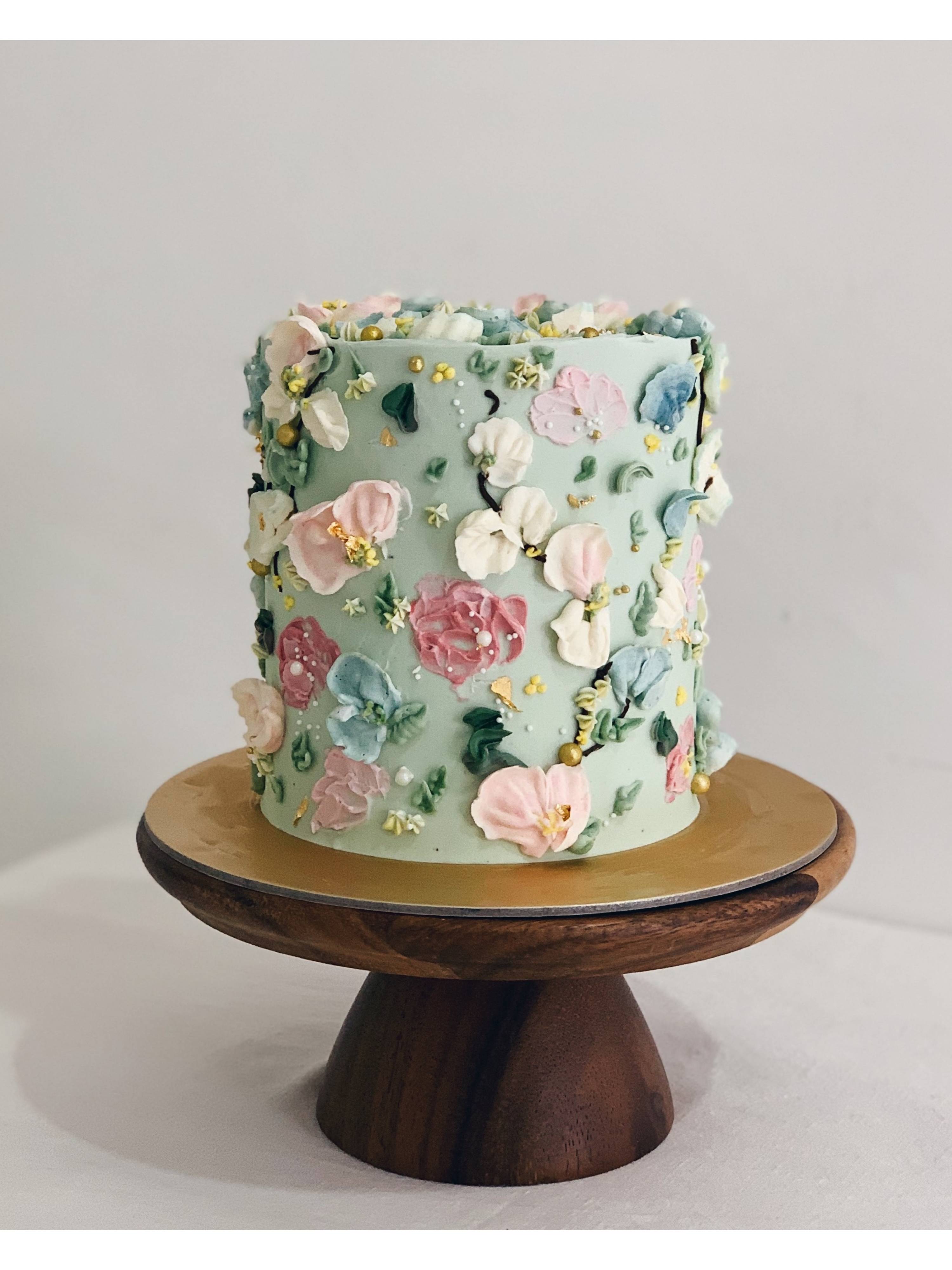 F35. Floral Painting Cake