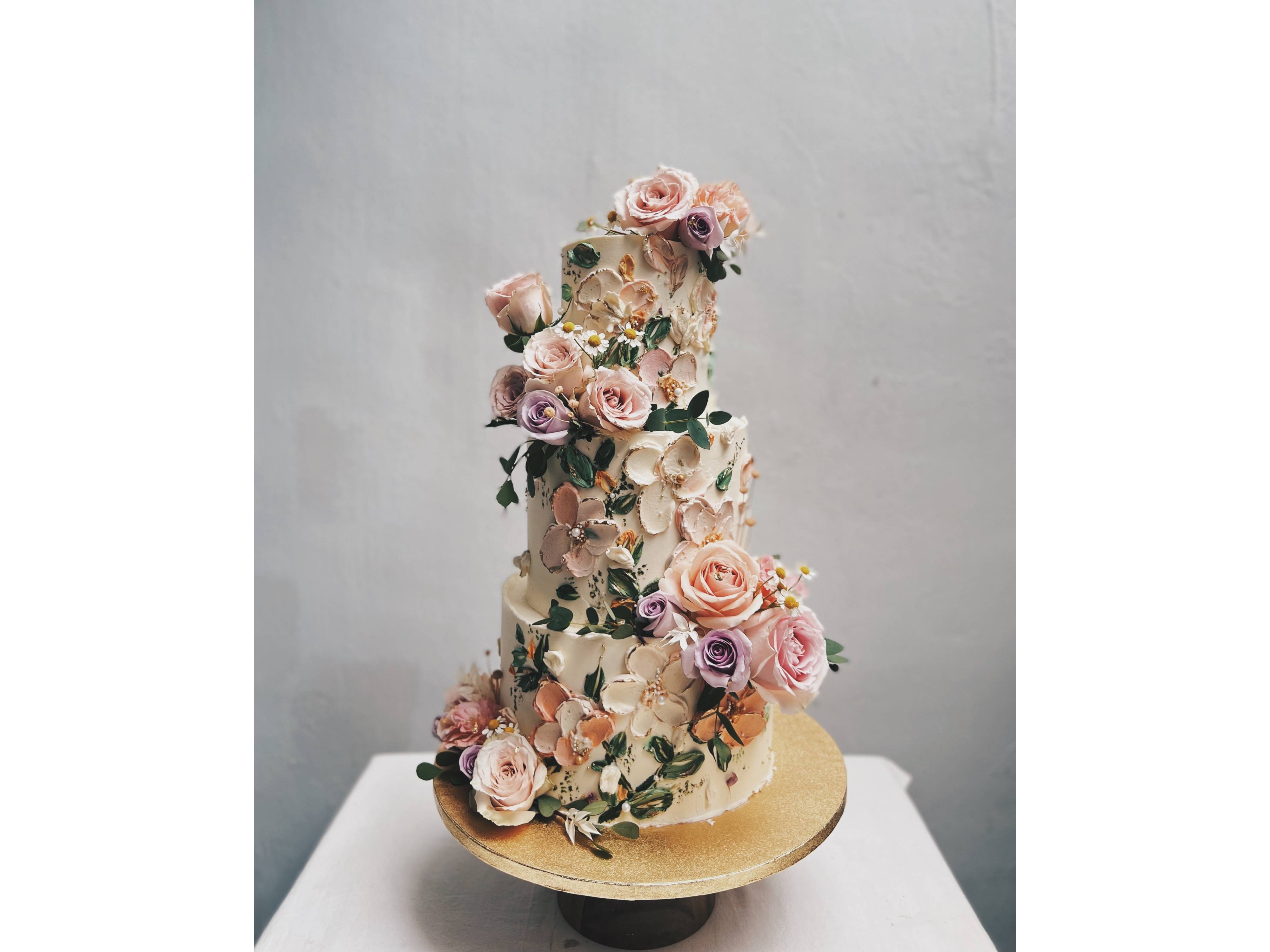 Fresh Floral Painting Cake