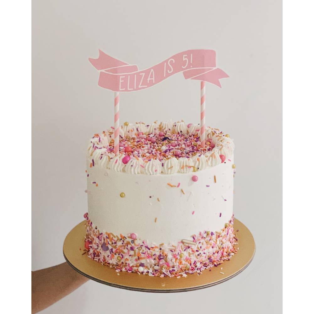 S4. Horizontal Pink Sprinkles Cake