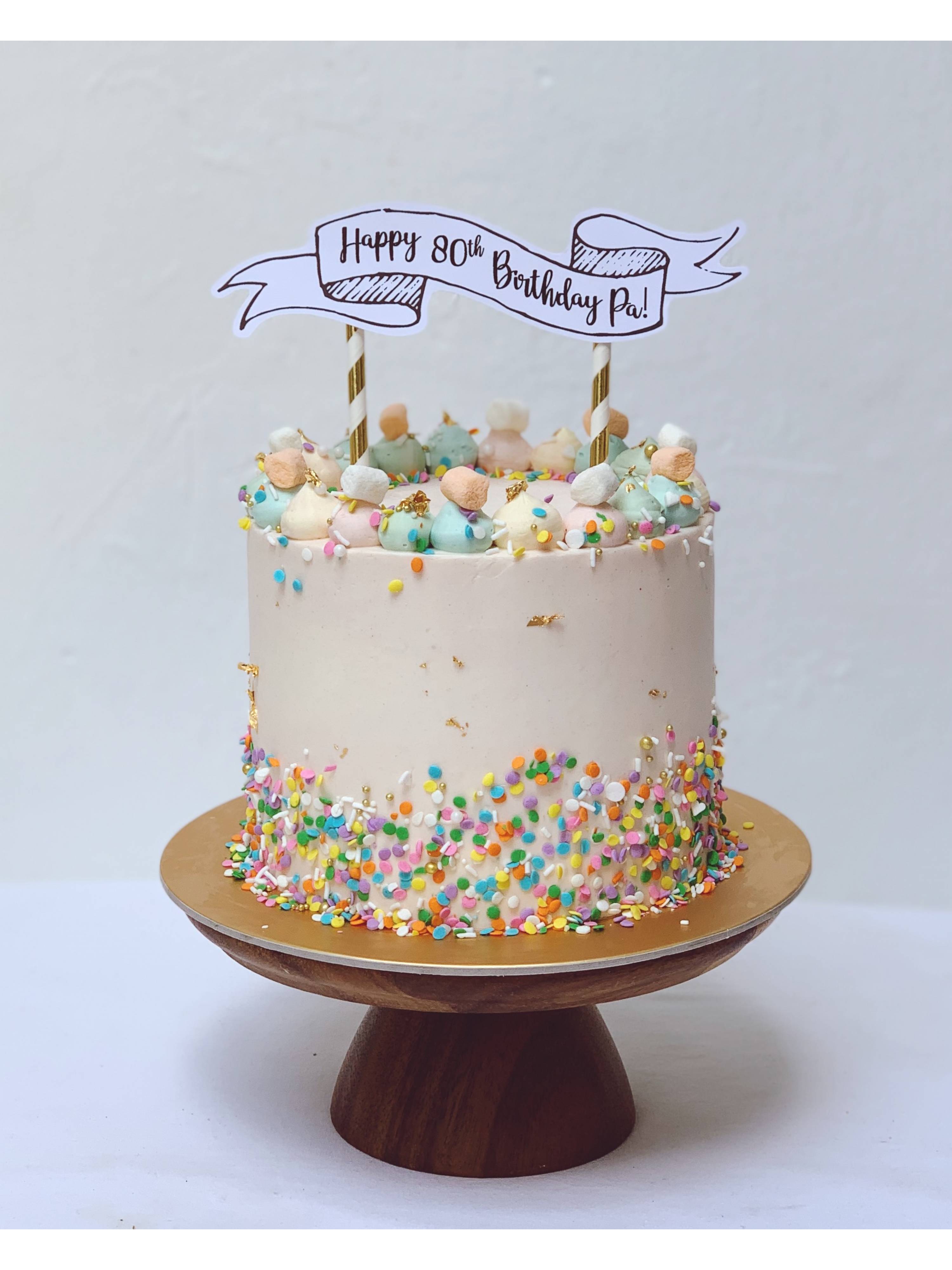 S5. Blush Horizontal Sprinkles Cake