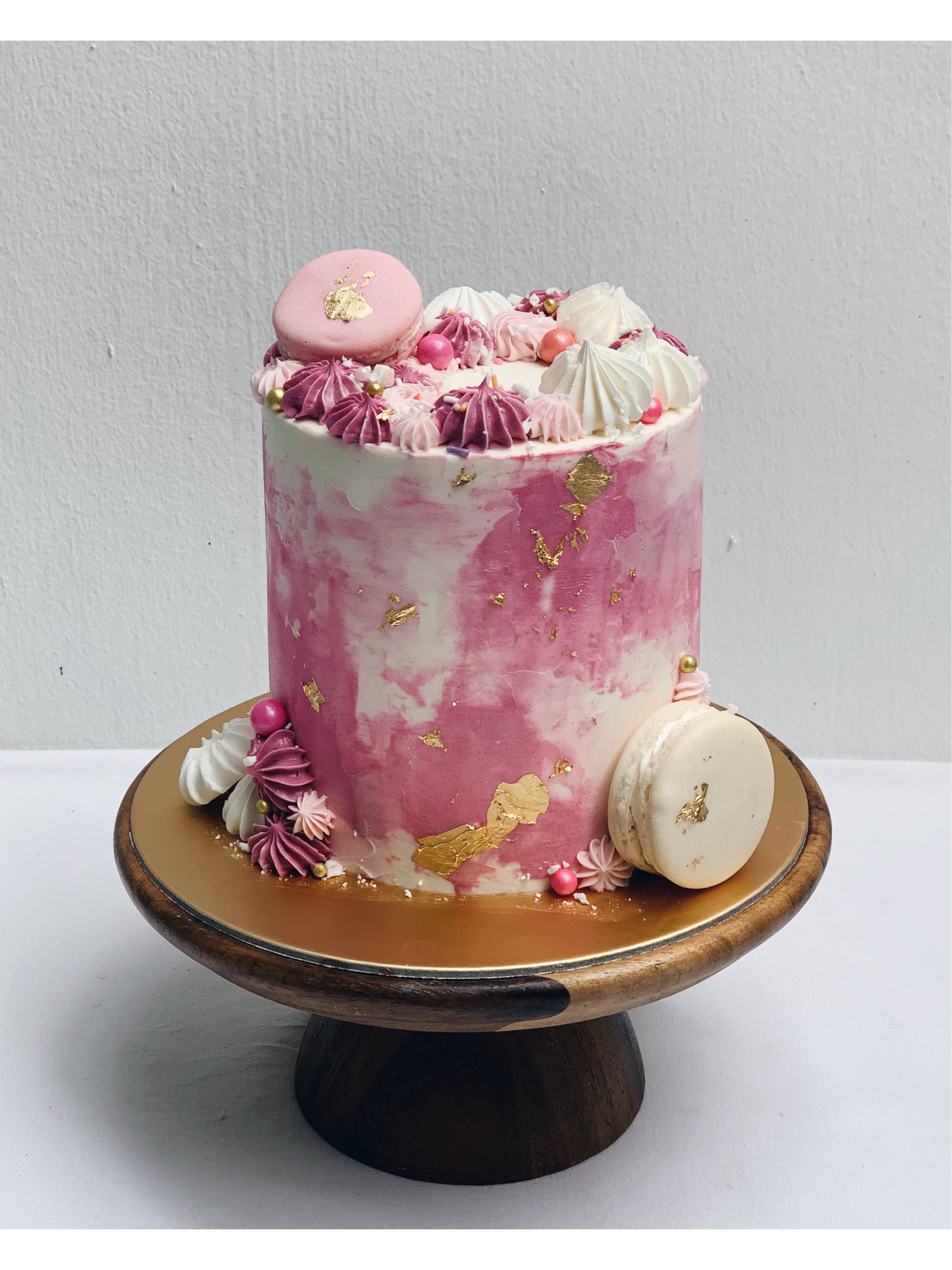 W10. Pink Watercolour Cake
