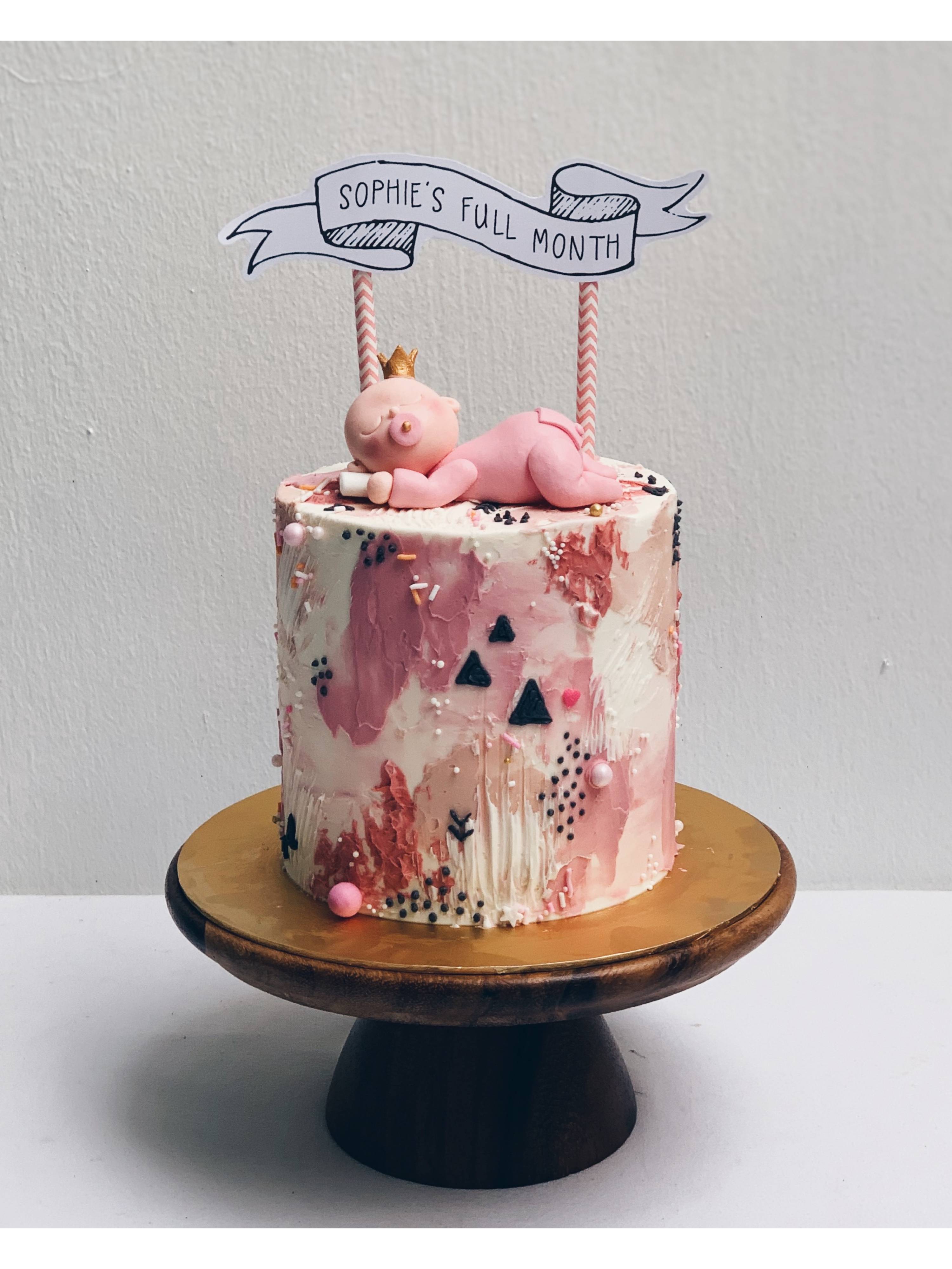 W18. Abstract Pink Baby Cake