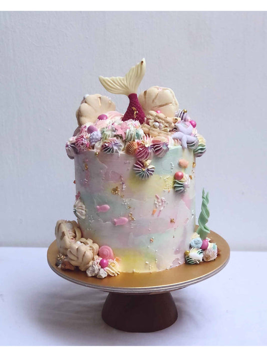 Rainbow Mermaid Cake Singapore | Pastel Theme | Sarah’s Loft