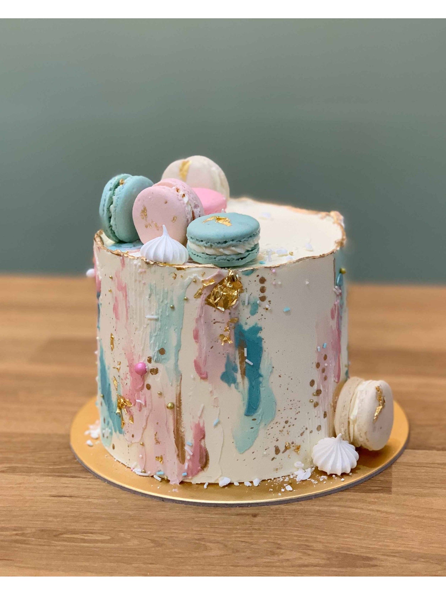 Pink & Teal Watercolour Cake Singapore | Sarah’s Loft