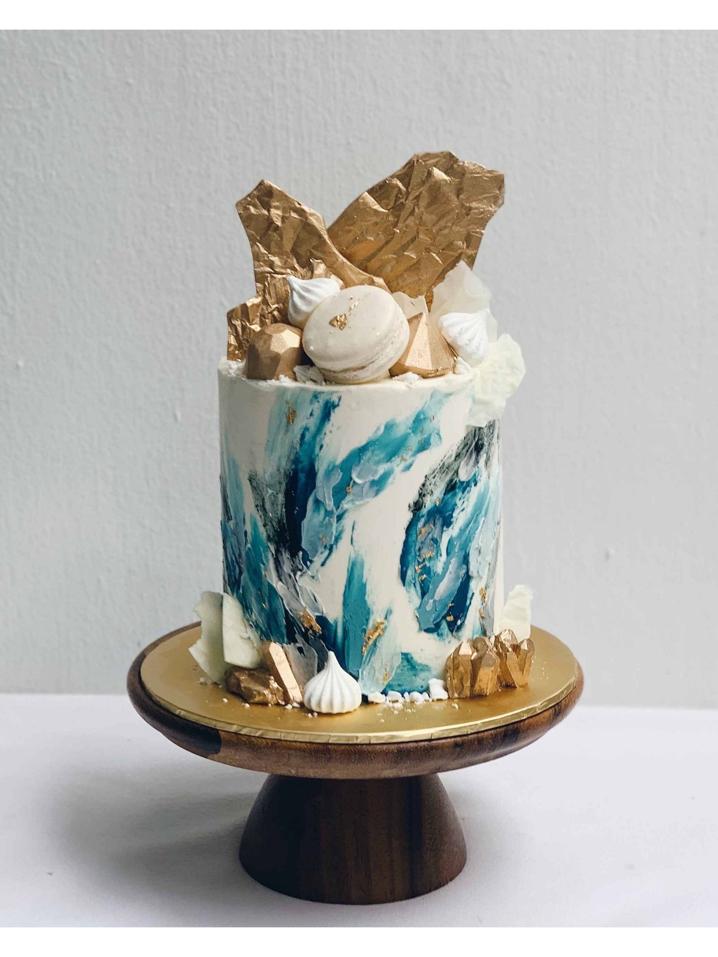 Abstract Blue Gold Cake Singapore | Sarah’s Loft