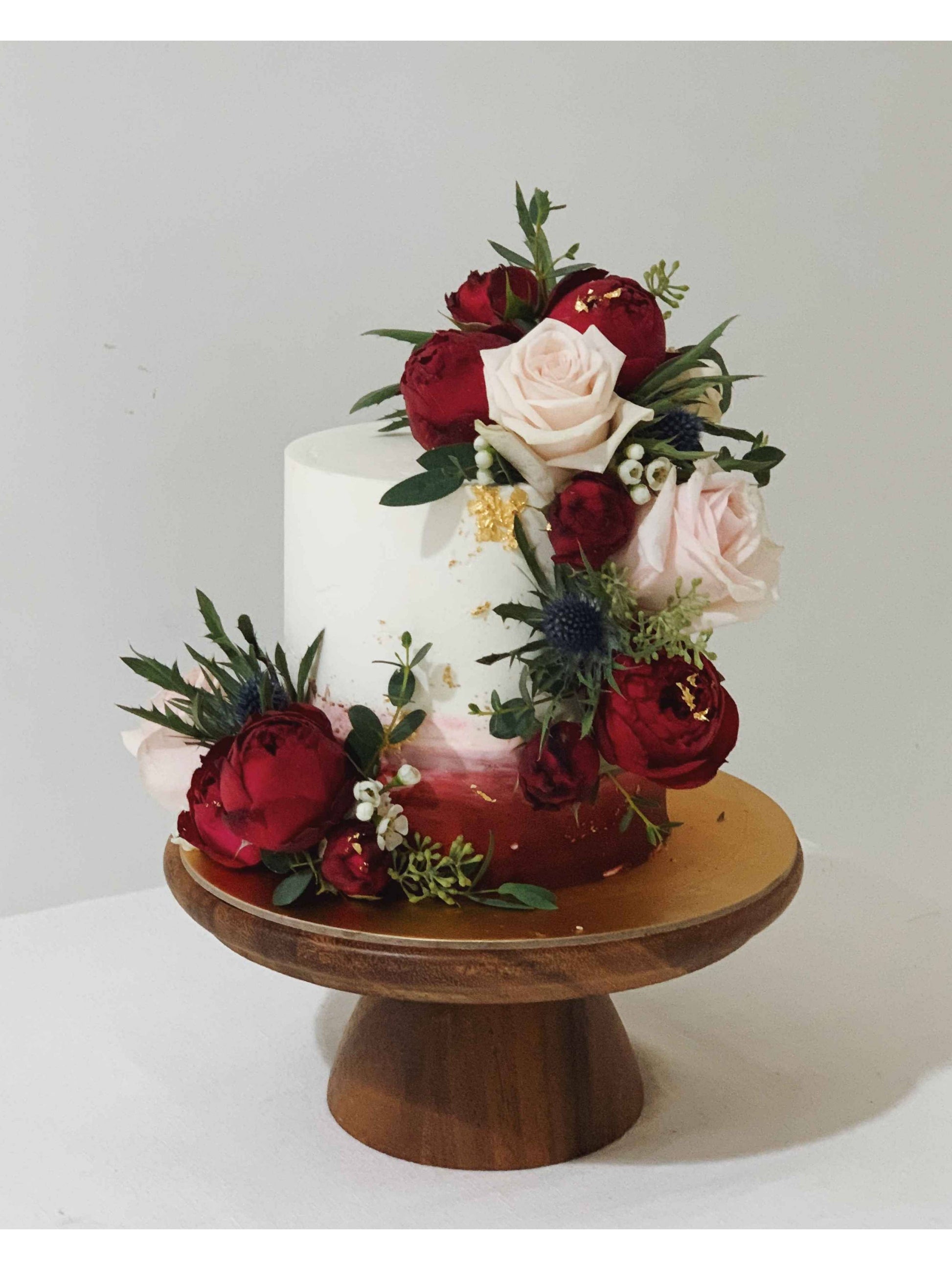 Ombre Maroon Floral Cake Singapore | Sarah’s Loft