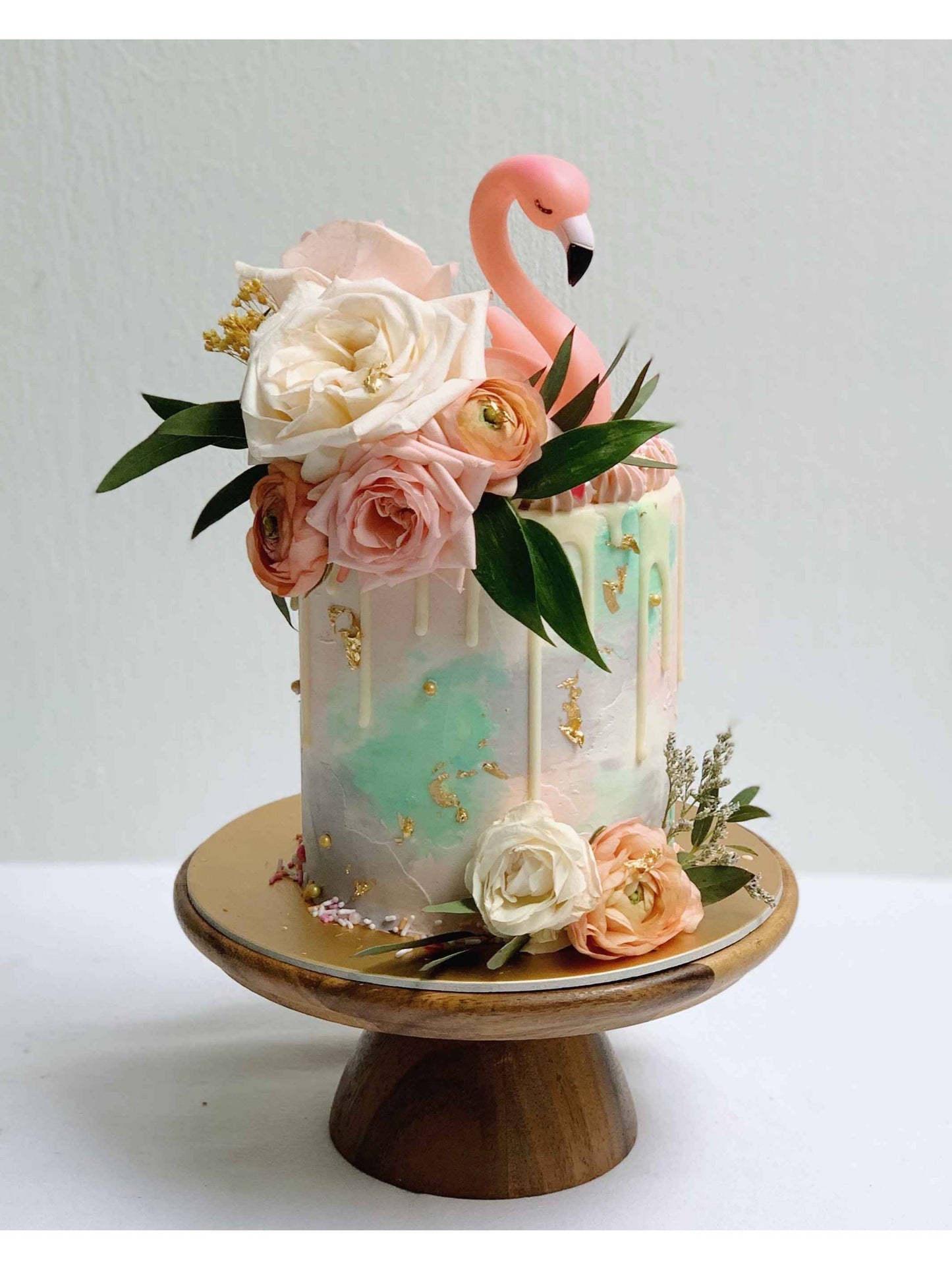 Watercolour Flamingo Cake Singapore | Sarah’s Loft