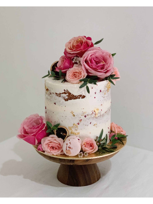 Pink Rustic Floral Cake Singapore | Sarah’s Loft