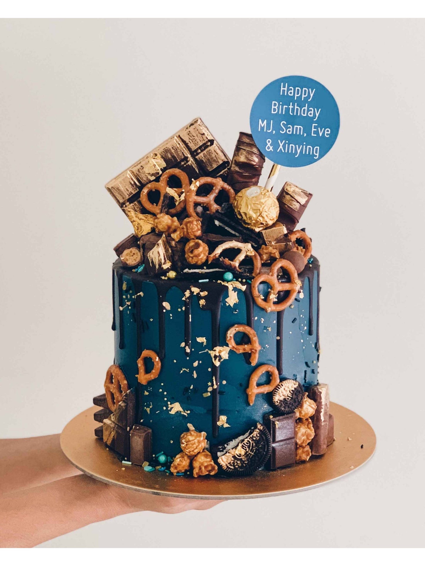 Navy Mad Hatter Drip Cake Singapore | Sarah’s Loft