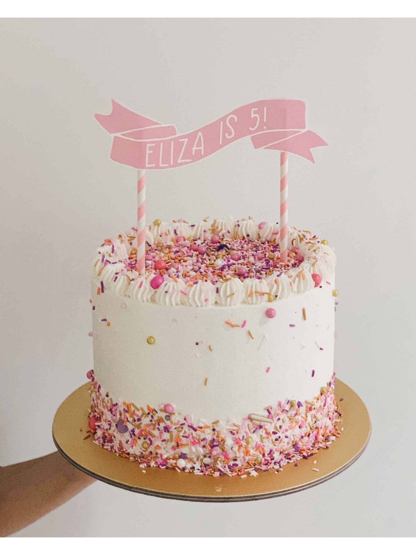 Pink Horizontal Sprinkles Cake Singapore | Sarah’s Loft