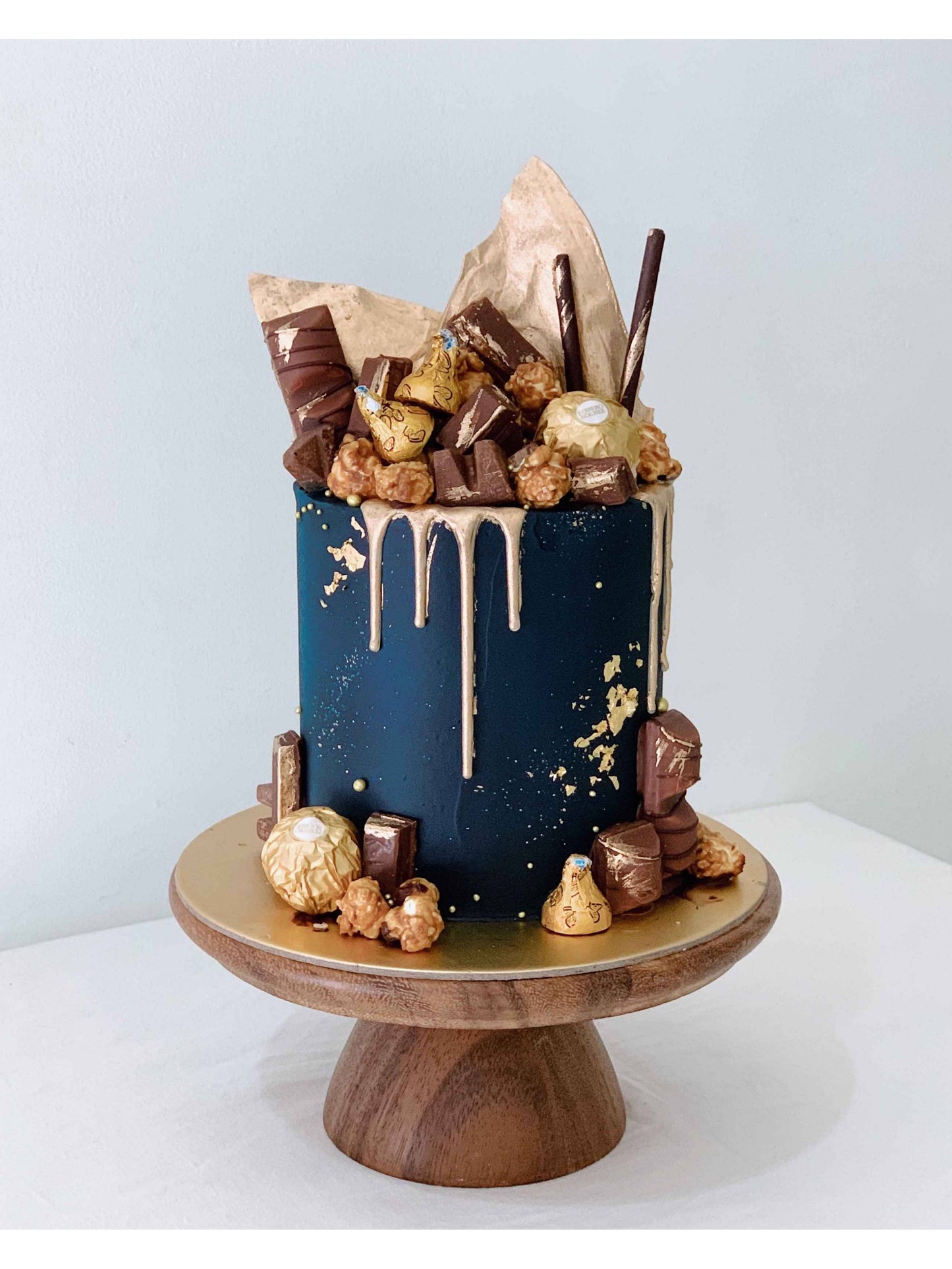 Navy Gold Mad Hatter Drip Cake Singapore | Sarah’s Loft