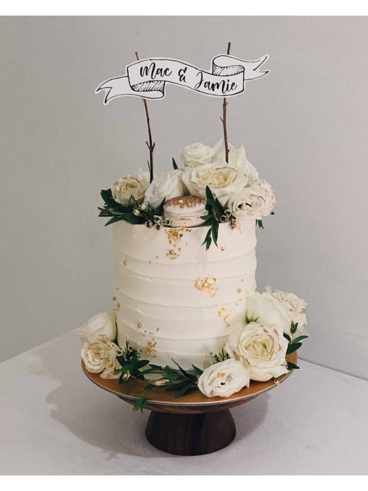 White Gold Floral Cake Singapore | Sarah’s Loft