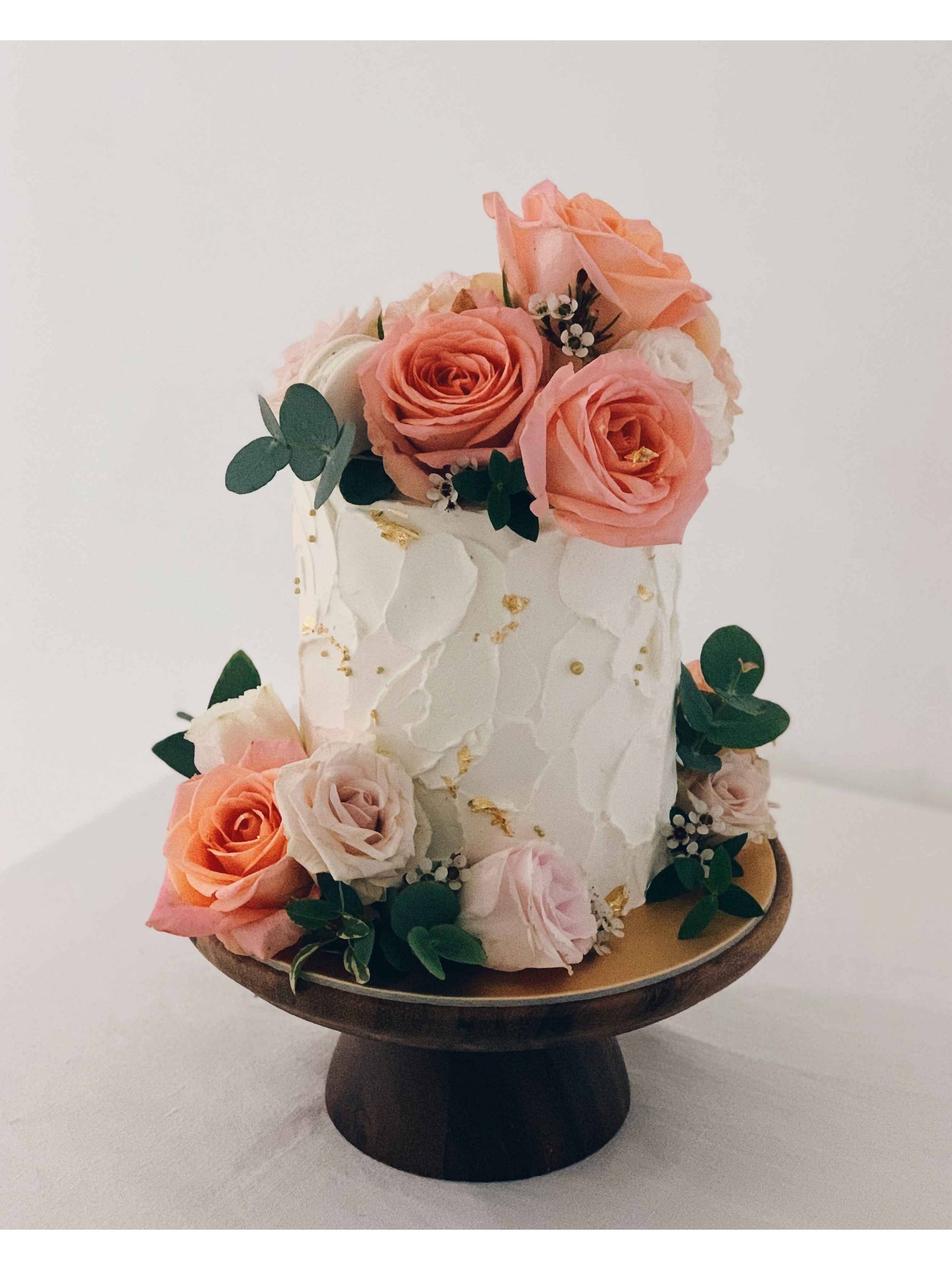 Textured Peach Floral Cake Singapore | Sarah’s Loft