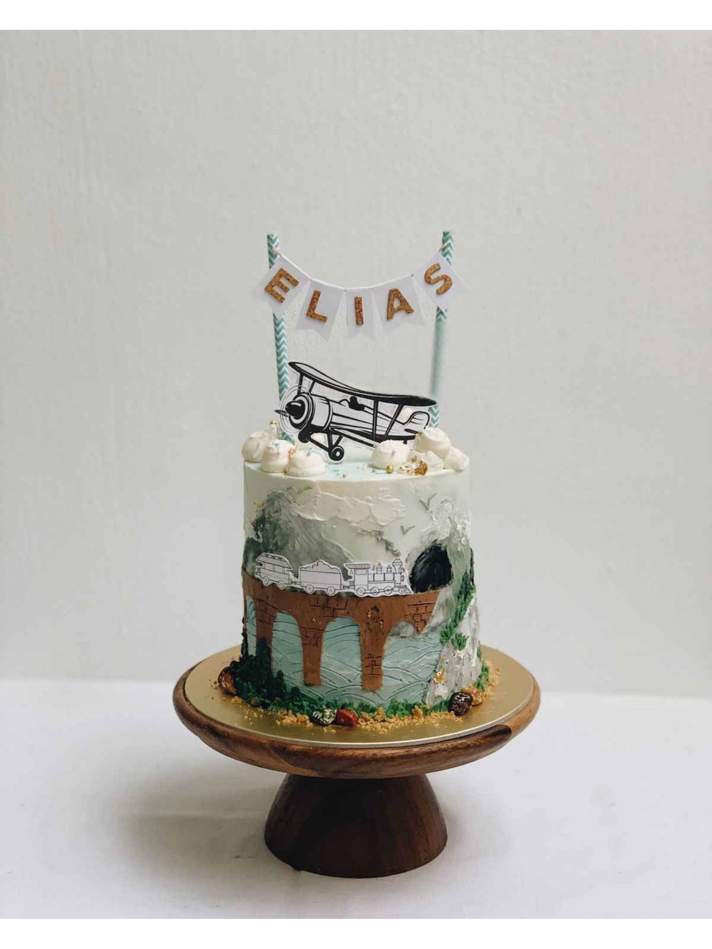 Vintage Train Airplane Cake Singapore | Transport Theme | Sarah’s Loft