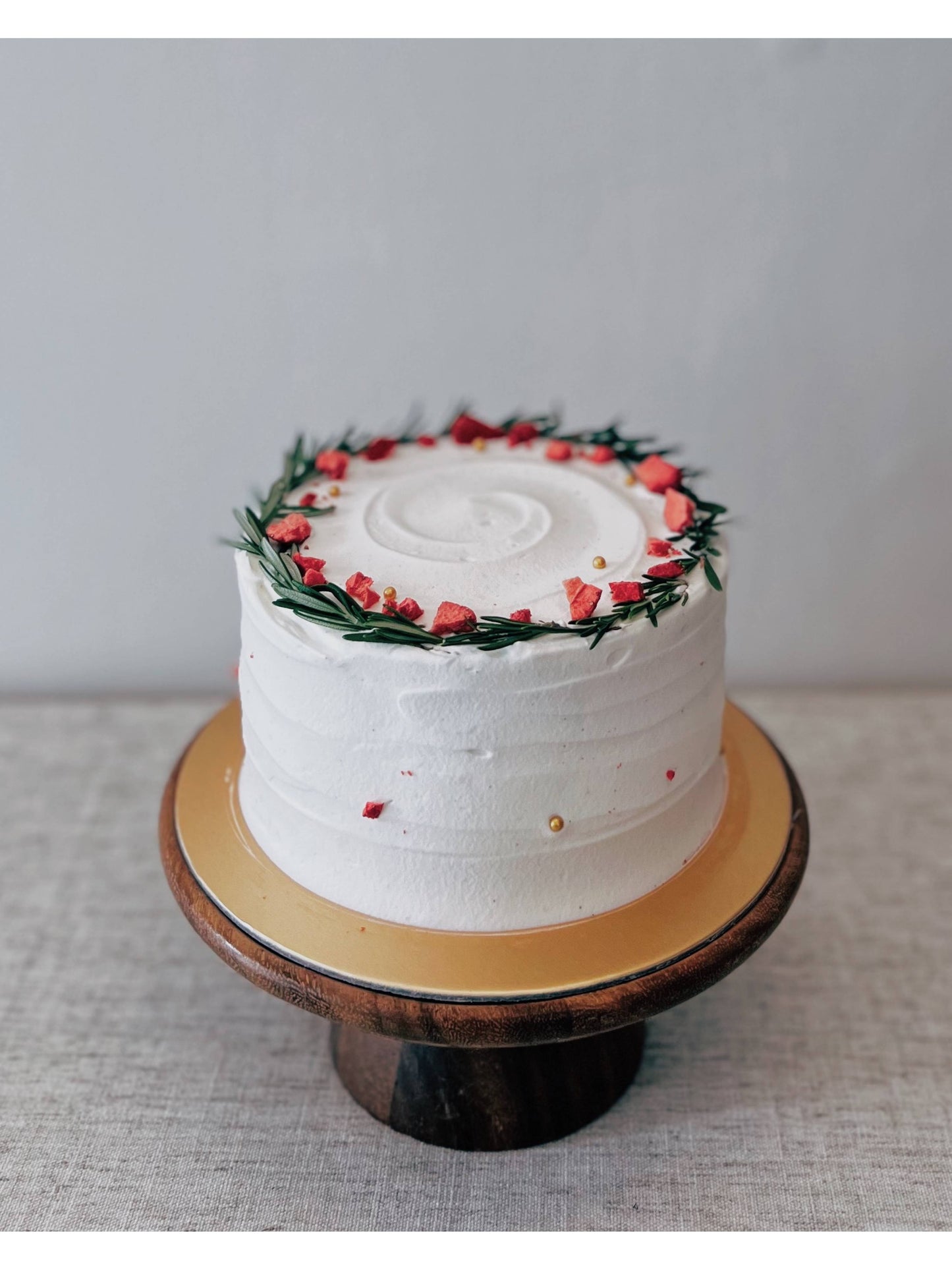Strawberry shortcake with fresh cream and strawberries on a cake stand – Sarah’s Loft Singapore