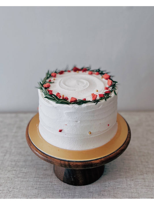 Strawberry shortcake with fresh cream and strawberries on a cake stand – Sarah’s Loft Singapore