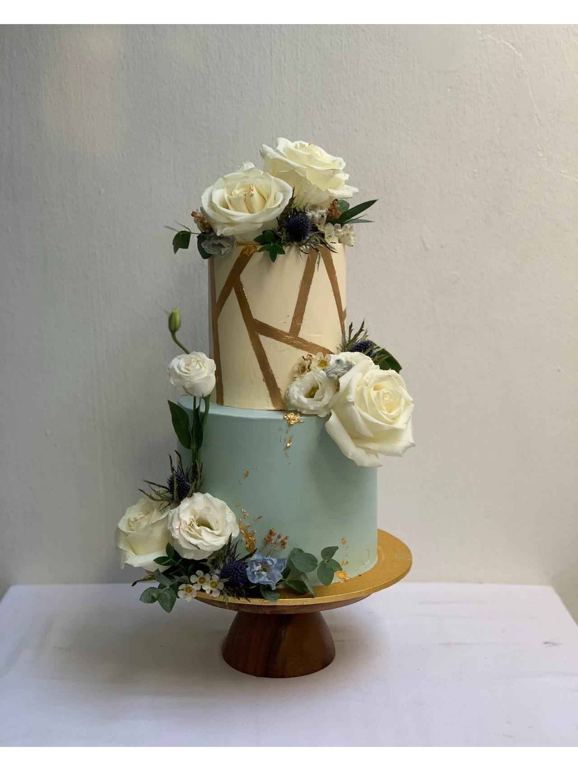Two Tier Artistic Floral Cake Singapore | Sarah’s Loft