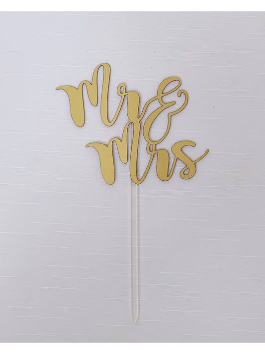 "Mr&Mrs" Gold Topper