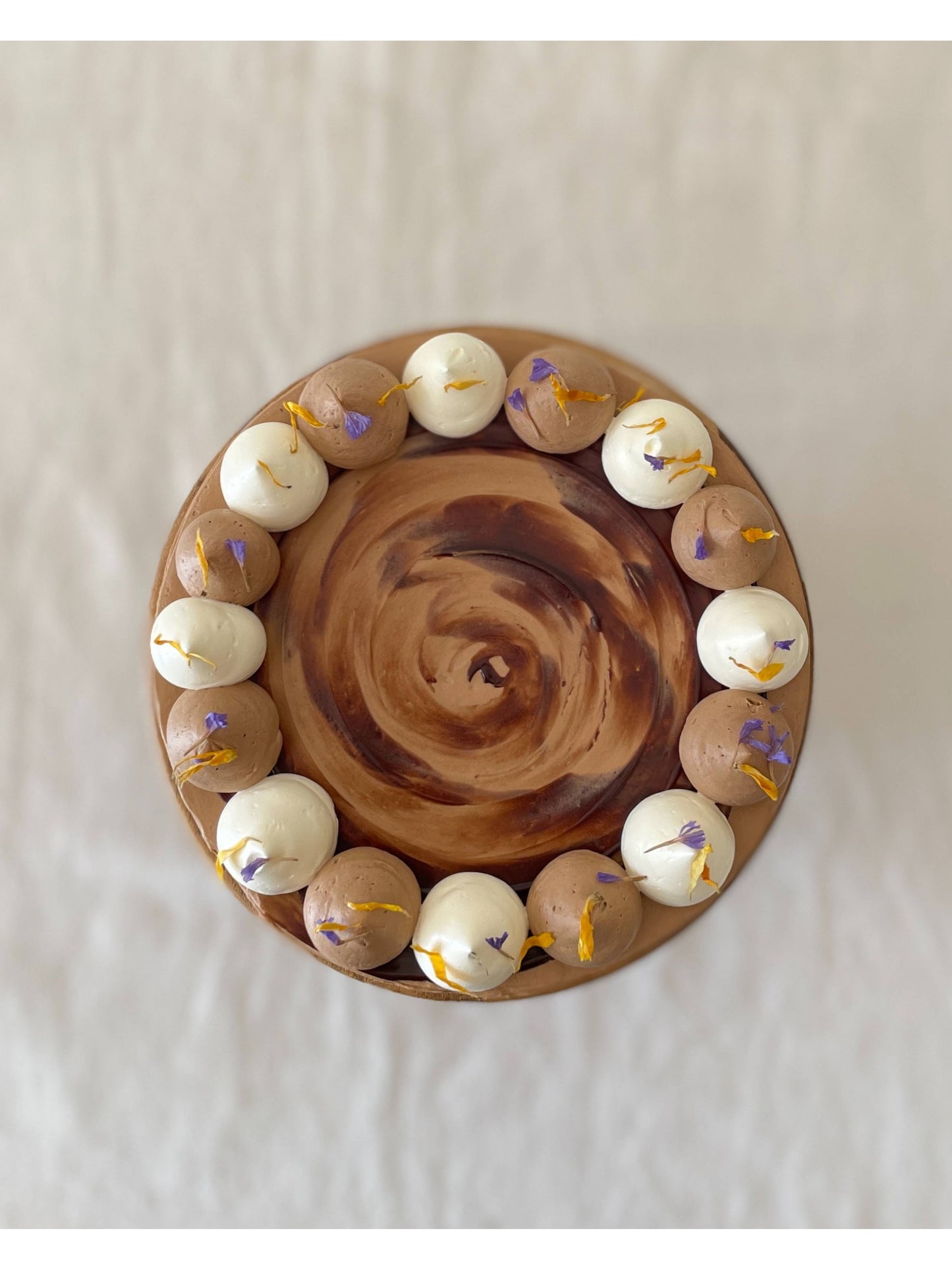 Top View Coffee Hazelnut Crunch Cake | Fresh Cream Cake Singapore | Sarah’s Loft