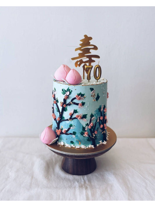 Blue Sakura Longevity Cake Singapore | Sarah’s Loft