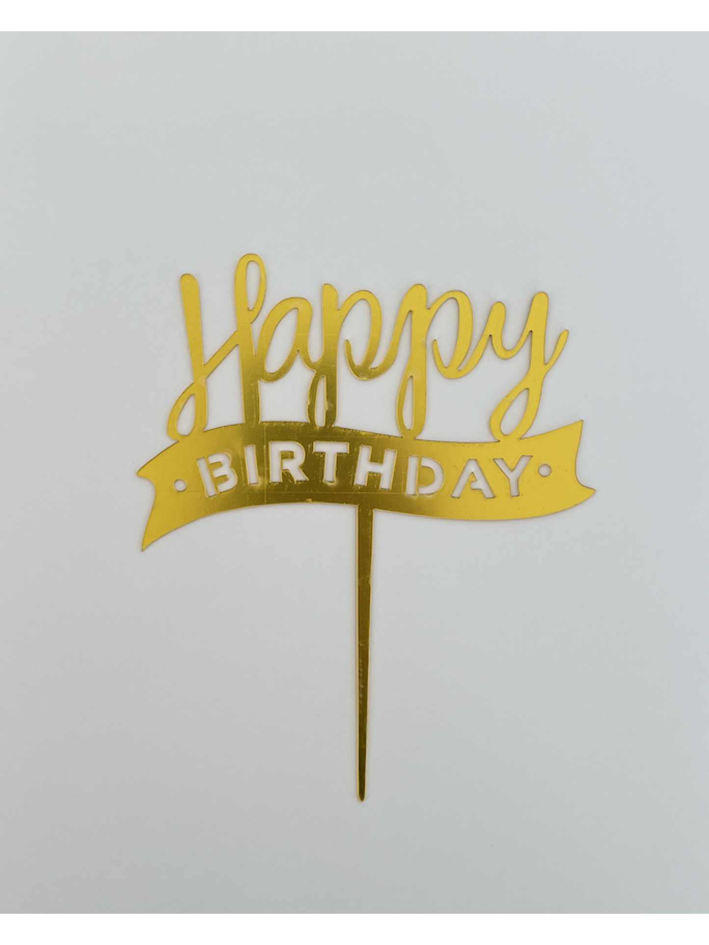 "Happy BIRTHDAY" Gold Banner Topper