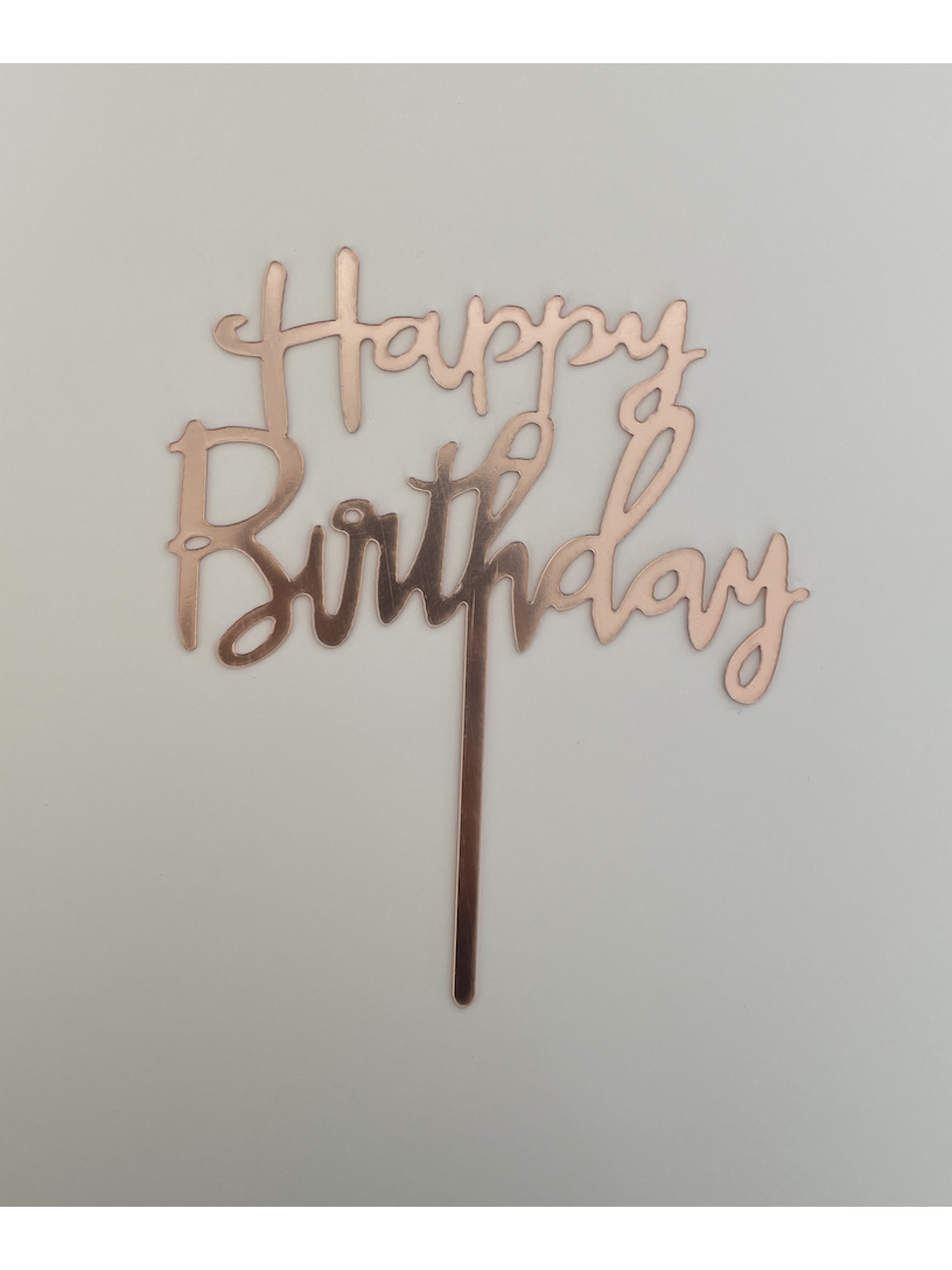 "Happy Birthday" Metallic Pink Topper