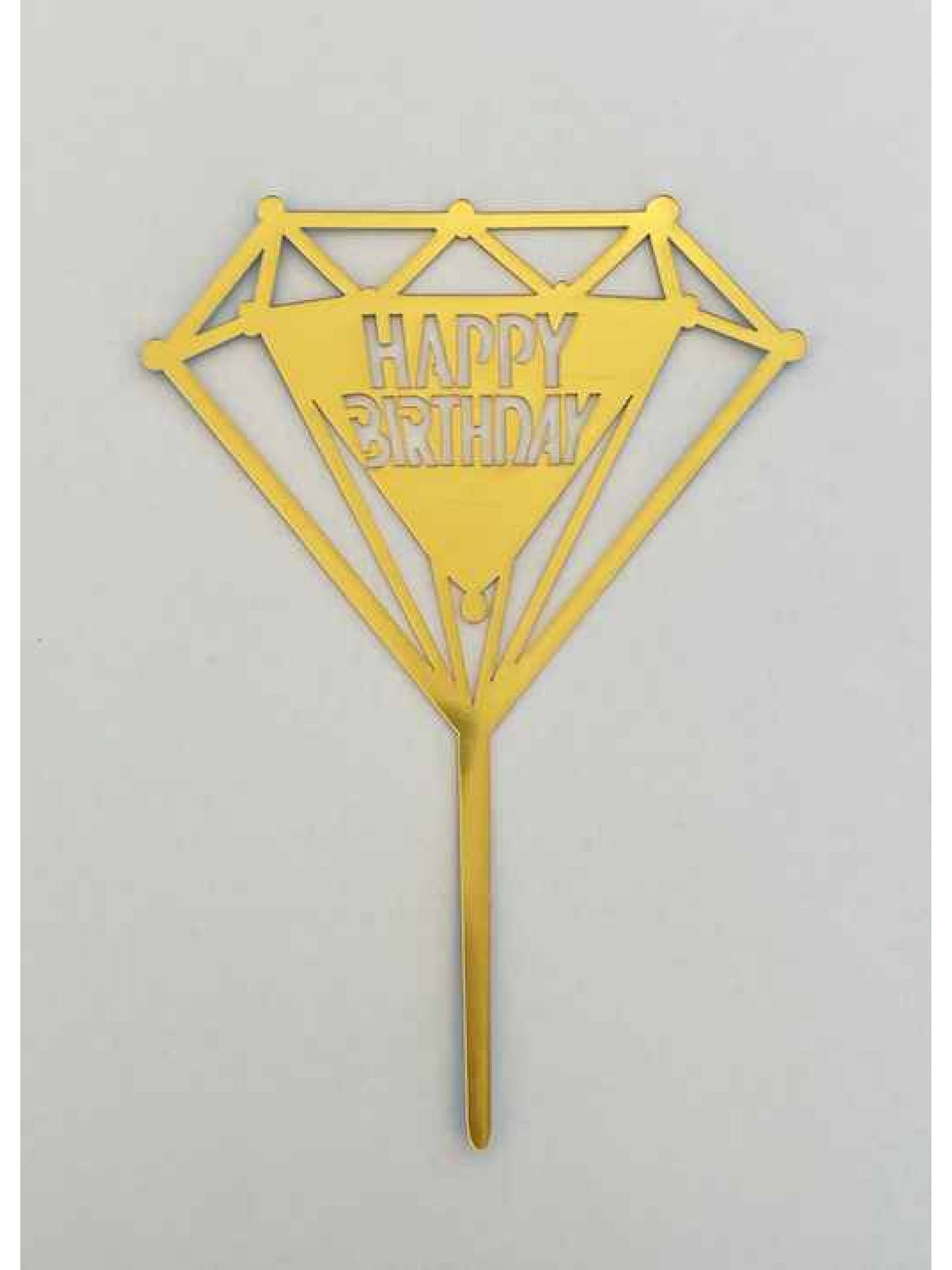 "HAPPY BIRTHDAY" Gold Diamond Topper