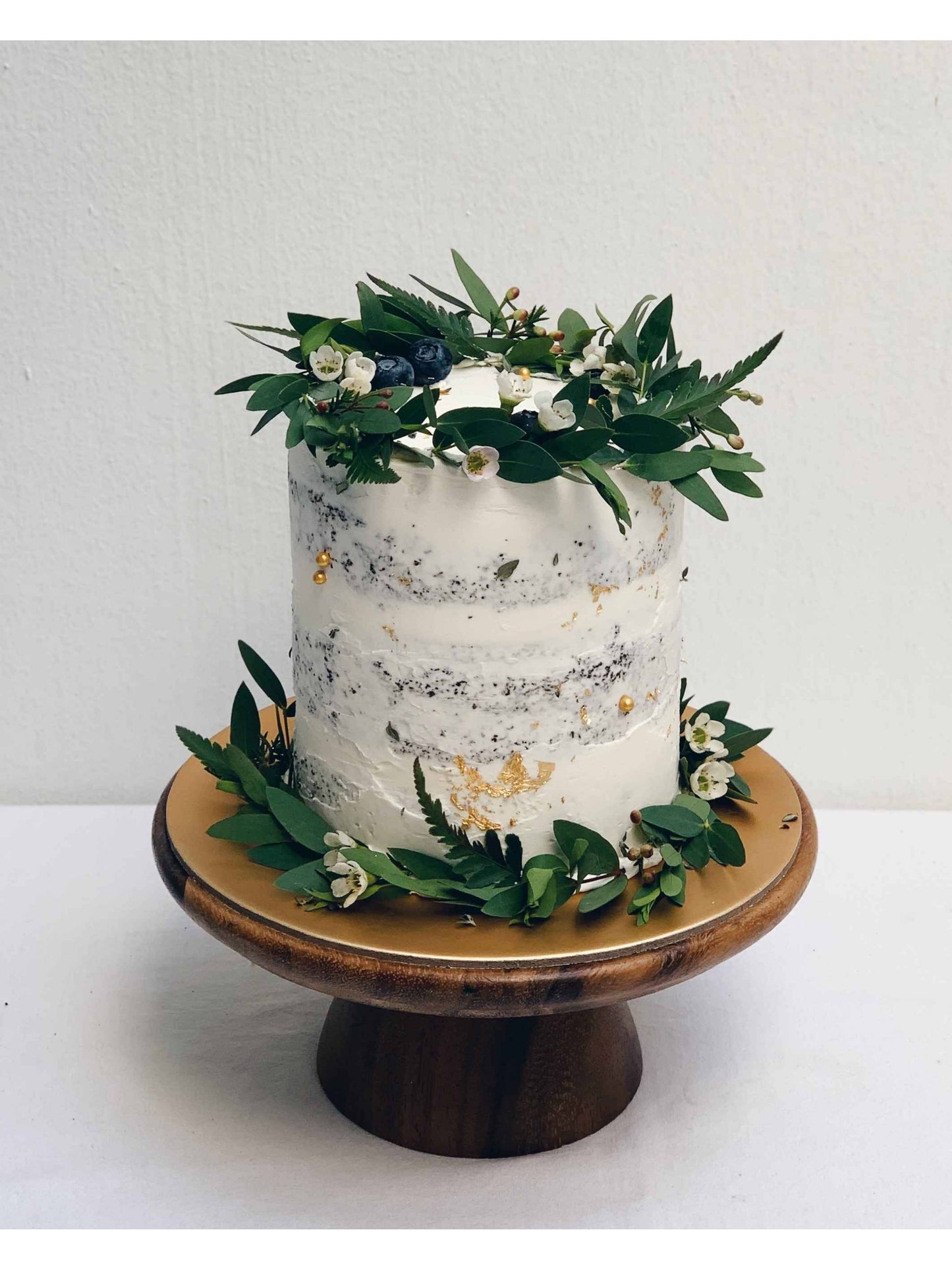 Minimalist Rustic Cake Singapore | Greenery Foliage Birthday Cake l Sarah's Loft