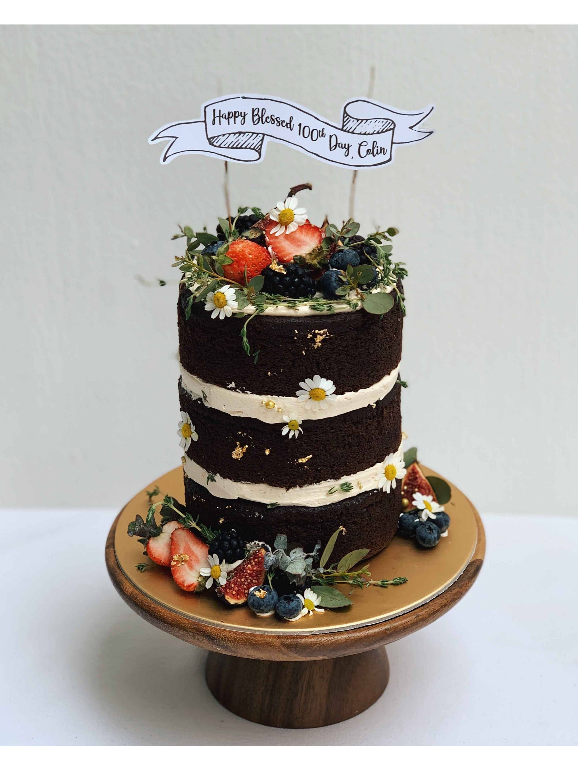 Rustic Naked Cake Singapore | Semi-Naked Wedding Cake