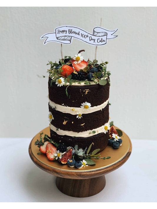 Rustic Naked Cake Singapore | Semi-Naked Wedding Cake