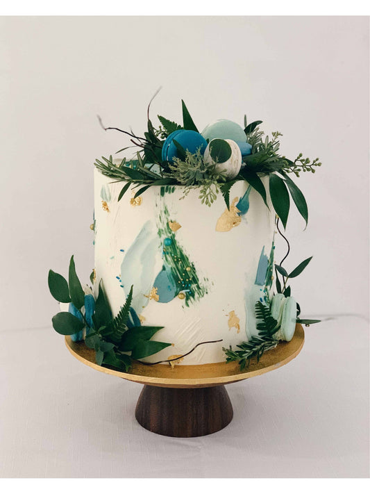 Blue Green Abstract Cake Singapore | Sarah’s Loft