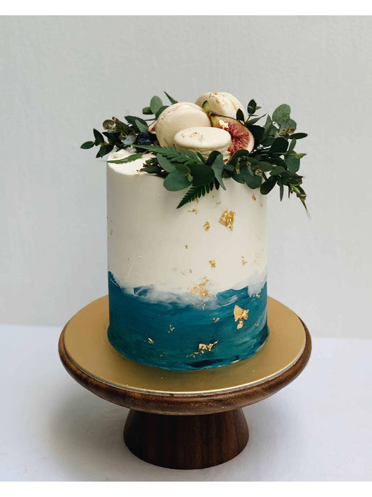 Blue Watercolour Rustic Cake Singapore | Sarah’s Loft