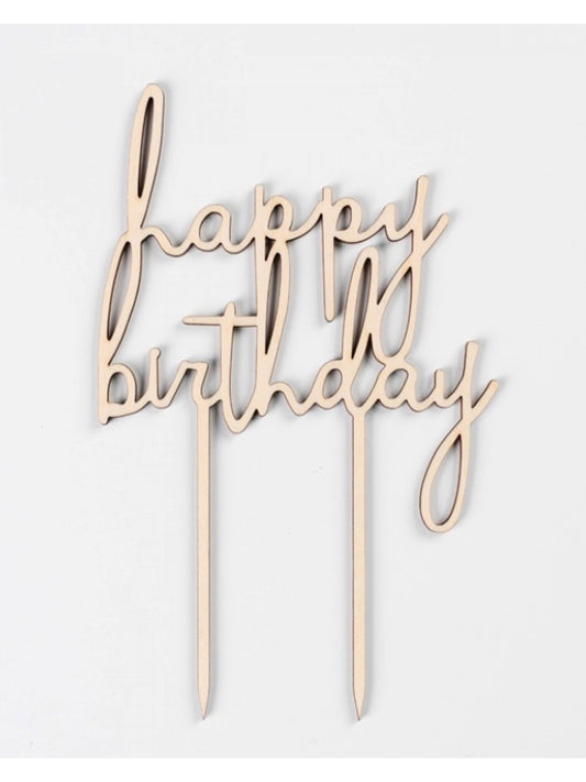 "happy birthday" Wooden Topper
